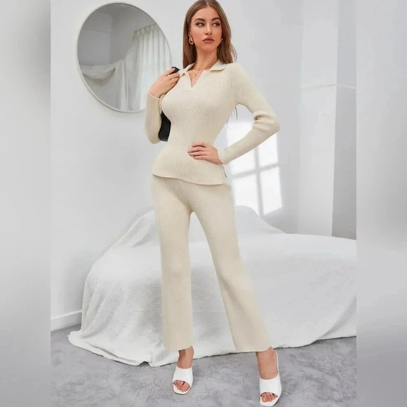 Modely Slit Hem Sweater & Knit Pants - Picture 6 of 6